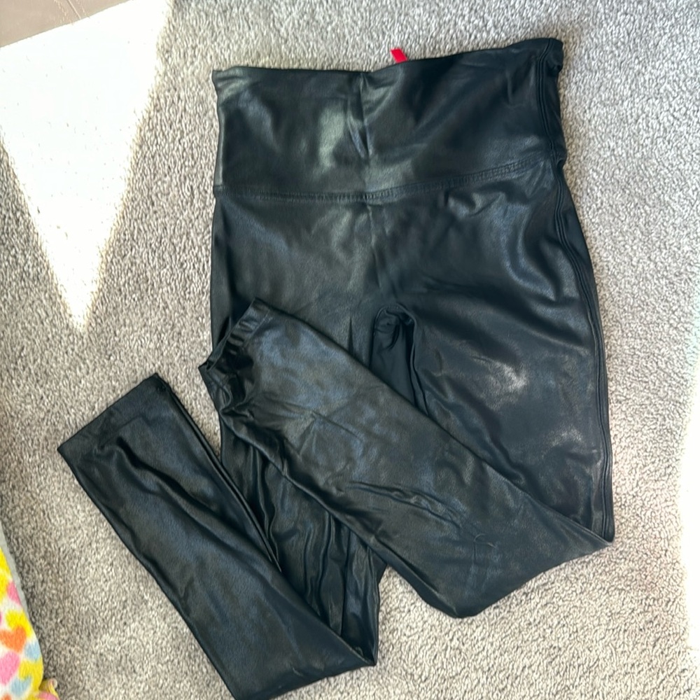 Spanx Faux Leather Leggings, Black, Medium